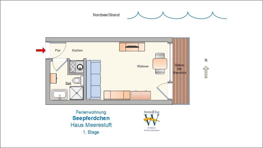 Seepferdchen - Kuscheliges Apartment Mit Meerblick-Balkon ヴァンガーオーゲ エクステリア 写真